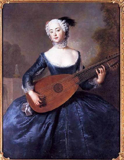 antoine pesne Portrait of Eleonore Louise Albertine, Comtesse von Schlieben-Sanditten, Freifrau von Keyserlingk (1720-1755), wife of Dietrich Cesarion Sweden oil painting art